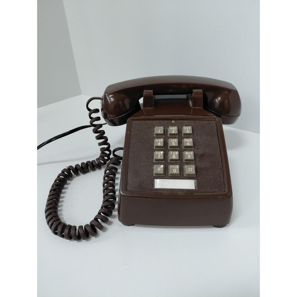 Vintage ITT‎ Touch Tone Desk Top Phone Chocolate Brown Tested Works